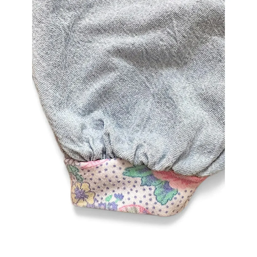 Vintage Little Me Blue Chambray Floral Collar Baby Romper | 6–9 Months